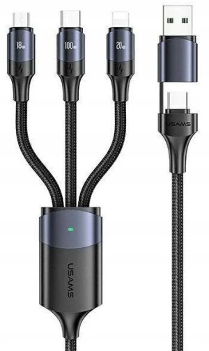 Kabel USAMS 3w1 USB/USB-C na iPhone/micro/USB-C 1m