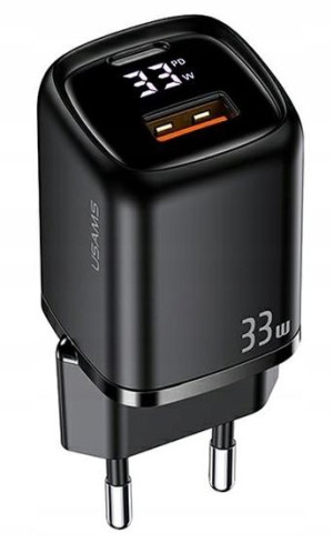 Ładowarka sieciowa USAMS 33W 1xUSB-C 1xUSB czarna