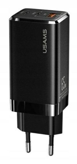 Ładowarka sieciowa USAMS 65W 2xUSB-C 1xUSB czarna