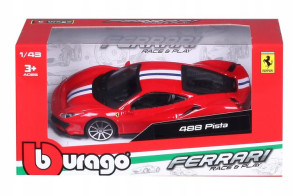 Ferrari 488 Pista czerwony 1:43 Bburago 18-36052