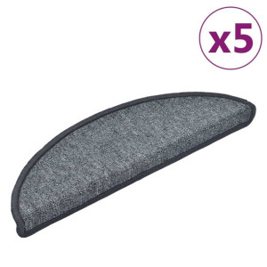 Nakładki na schody, 5 szt., 56x20 cm, ciemnoszare