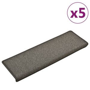 Nakładki na schody, 5 szt., 65x25 cm, ciemnoszare