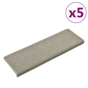 Nakładki na schody, 5 szt., 65x25 cm, jasnoszare
