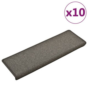 Nakładki na schody, 10 szt., 65x25 cm, ciemnoszare