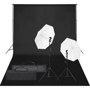 Fotograficzny zestaw studyjny z lampami i tłem