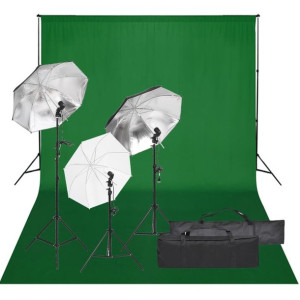 Fotograficzny zestaw studyjny z lampami i tłem