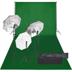 Fotograficzny zestaw studyjny z lampami i tłem