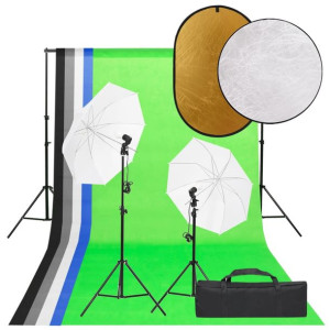 Zestaw studyjny z lampami, tłami i blendami