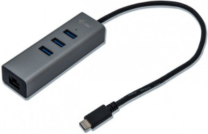 Hub USB-C Metal Gigabit Ethernet + USB 3.0 i-tec