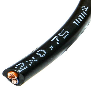 Przewód H03VV-F OMY 2x0,75 czarny Elektrokabel 1m