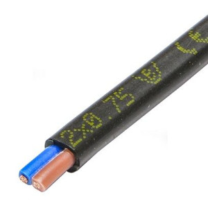 Przewód płaski OMYp 2x1,5 czarny Elektrokabel 1m