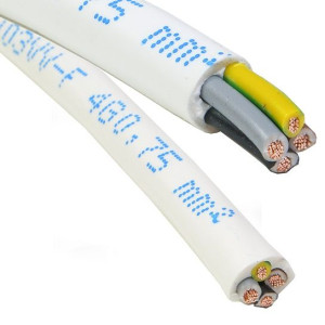 Przewód warsztatowy OMY 4x0,75 żo biały Elektro 1m