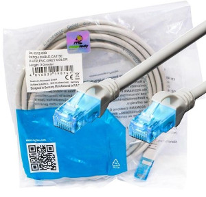 Kabel krosowy Patch Cord U/UTP kat.5e szary 3m