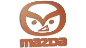Wycinana naklejka MAZDA zła evil miedziana