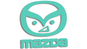 Wycinana naklejka MAZDA zła evil miętowa