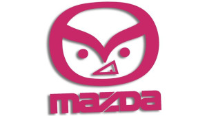 Wycinana naklejka MAZDA zła evil różowa