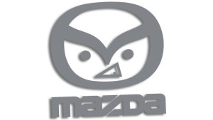 Wycinana naklejka MAZDA zła evil szara