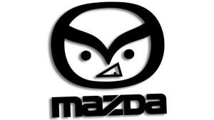 Wycinana naklejka MAZDA zła evil czarna