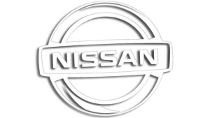 Wycinana naklejka NISSAN logo biała