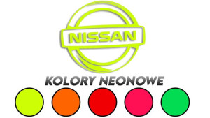 Wycinana naklejka NISSAN logo kolory neonowe