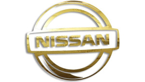 Wycinana naklejka NISSAN logo złoty chrom
