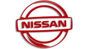Wycinana naklejka NISSAN logo czerwona