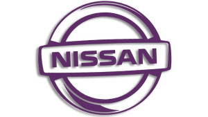 Wycinana naklejka NISSAN logo fioletowa