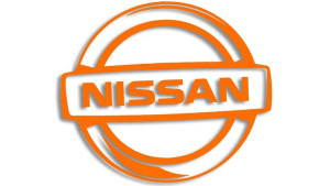 Wycinana naklejka NISSAN logo pomarańczowa