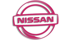 Wycinana naklejka NISSAN logo różowa