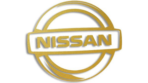 Wycinana naklejka NISSAN logo złota