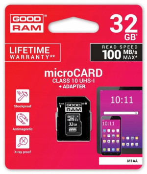 GOODRAM Karta Pamięci microSDHC 32GB CL10 adapter