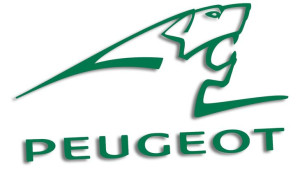 Wycinana naklejka PEUGEOT prawa zielona