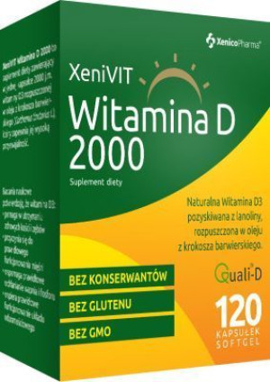 XeniVIT Witamina D 2000, 120 kaps. miękkich