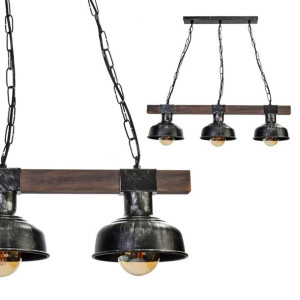 Lampa wisząca FARO BLACK / WOOD 3xE27