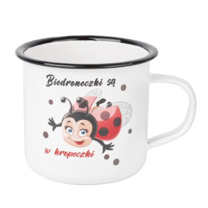 Kubek emaliowany retro Tadar Biedronka 500 ml