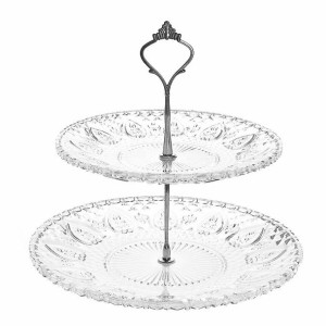 Patera szklana taca Catalina 2-poziomy 20/25 cm
