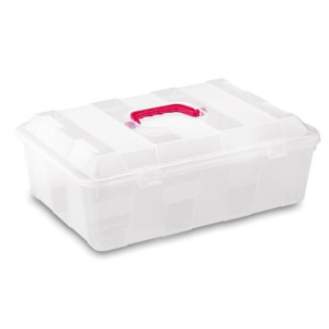 Pojemnik plastikowy do przechowywania z rączką Hega Hamburgo 36x25,5x12 mix