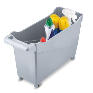 Wygodny Organizer na kółkach Plastic Forte 17x45x29 cm srebrny