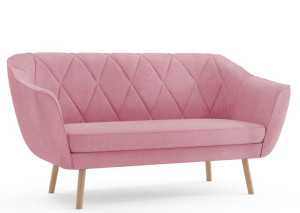 Sofa ZUZIA II Styl Skandynawski KANAPA 2-osobowa Pudrowy róż