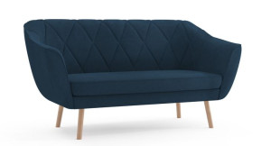 Sofa ZUZIA II Styl Skandynawski KANAPA 2-osobowa Granatowy niebieski