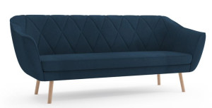 Sofa ZUZIA III Styl Skandynawski KANAPA 3-osobowa Granatowy niebieski