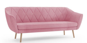 Sofa ZUZIA III Styl Skandynawski KANAPA 3-osobowa Pudrowy róż
