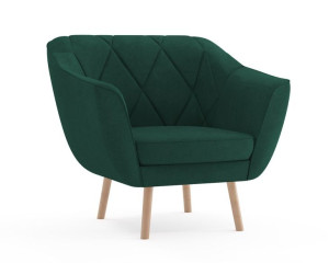 Sofa ZUZIA I Styl Skandynawski KANAPA 1-osobowa Butelkowa zieleń FOTEL