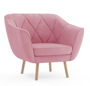 Sofa ZUZIA I Styl Skandynawski KANAPA 1-osobowa Pudrowy róż fotel