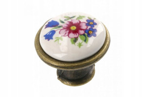 Gałka Meblowa Porcelanowa Retro Spring Flower Gtv