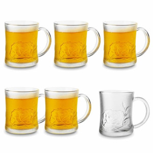 Komplet 6 kubków szklanych Tadar Róża 220 ml