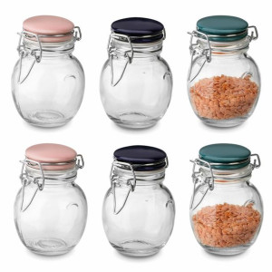 Słoiki z klipsem i ceramiczną pokrywką Tadar 130 ml 6 szt. różne kolory