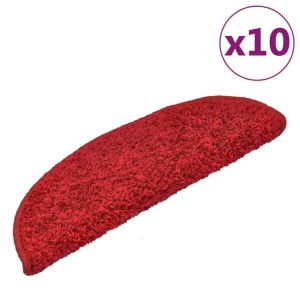 Nakładki na schody, 10 szt., 65x25 cm, czerwone