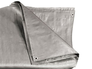 Plandeka srebrna Mega Gruba 130 g/m2 - 8x10 m