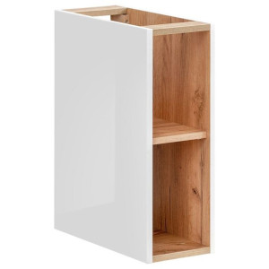 HAKANO Szafka łazienkowa BARIOS 57x20x44 biała połysk dąb craft złoty